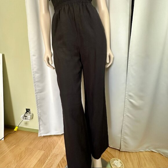 MVN The Label Women’s Black Wide Leg One-Shoulder Lancey Jumpsuit Size S / 4 - Picture 4 of 13